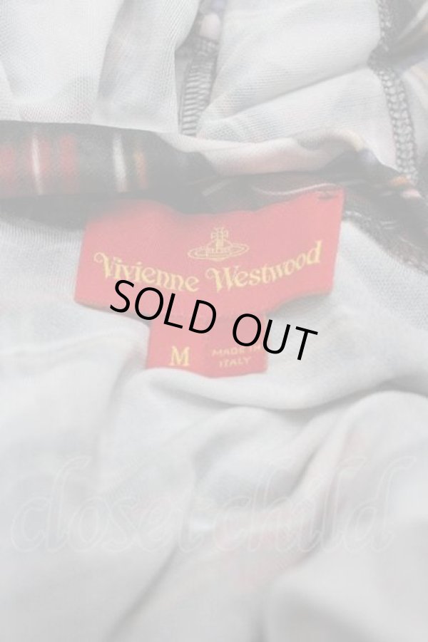 画像3: ヴィヴィアンウエストウッド 中古 / チェック変形半袖カットソー Ｍ 赤Ｘ白チェック  I-25-12-24-006-to-HD-ZI (3)