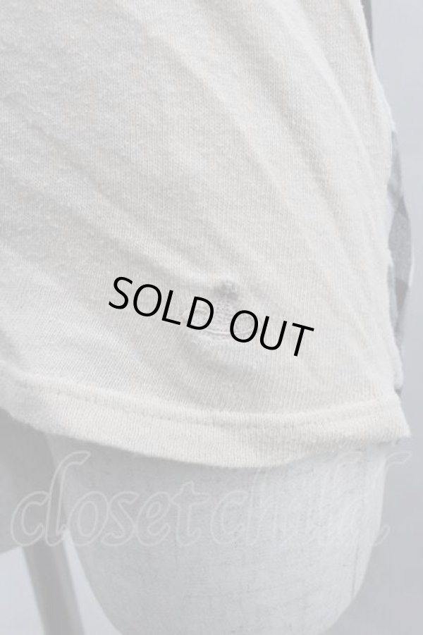 画像2: ヴィヴィアンウエストウッド 中古 / ギンガムチェック切リ替エ半袖カットソー 2 アイボリーＸ黒Ｘ白  I-25-12-24-007-to-HD-ZI (2)