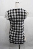 画像3: ヴィヴィアンウエストウッド 中古 / ギンガムチェック切リ替エ半袖カットソー 2 アイボリーＸ黒Ｘ白  I-25-12-24-007-to-HD-ZI (3)