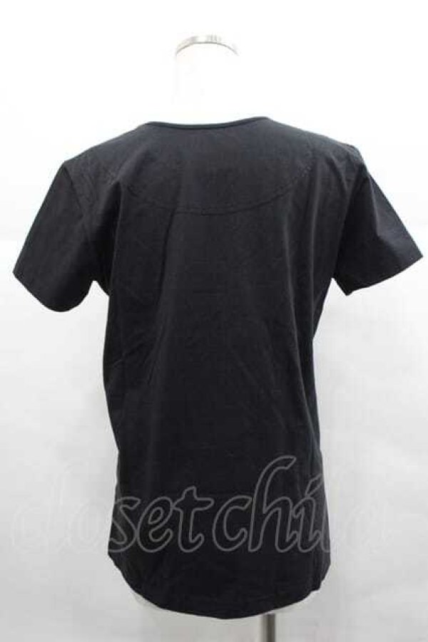 画像2: ANGLOMANIA 中古 / フラワー半袖カットソー M 黒Ｘグレー  I-25-12-24-011-to-HD-ZI (2)