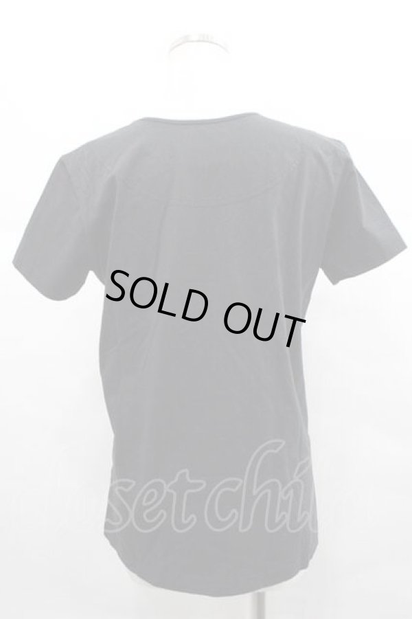 画像2: ANGLOMANIA 中古 / フラワー半袖カットソー M 黒Ｘグレー  I-25-12-24-011-to-HD-ZI (2)