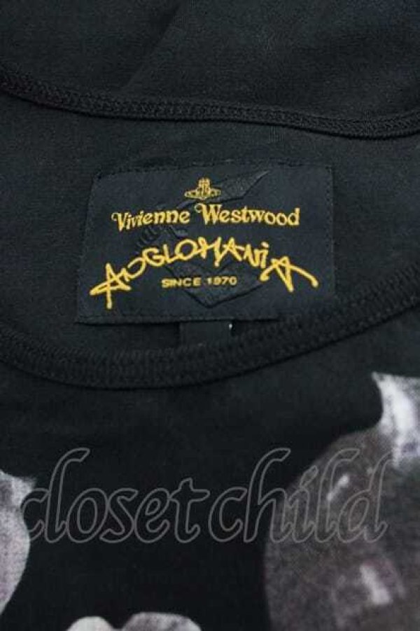 画像3: ANGLOMANIA 中古 / フラワー半袖カットソー M 黒Ｘグレー  I-25-12-24-011-to-HD-ZI (3)