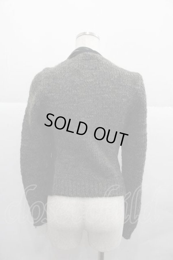 画像2: ANGLOMANIA 中古 / ニット切リ替エ ジャケット 40 黒Ｘグレー  I-25-12-24-016-sk-HD-ZI (2)