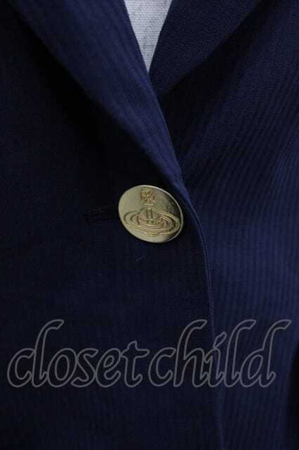 画像2: ヴィヴィアンウエストウッド 中古 / サイドポケットジャケット 42 紺  I-25-12-24-017-jc-HD-ZI (2)