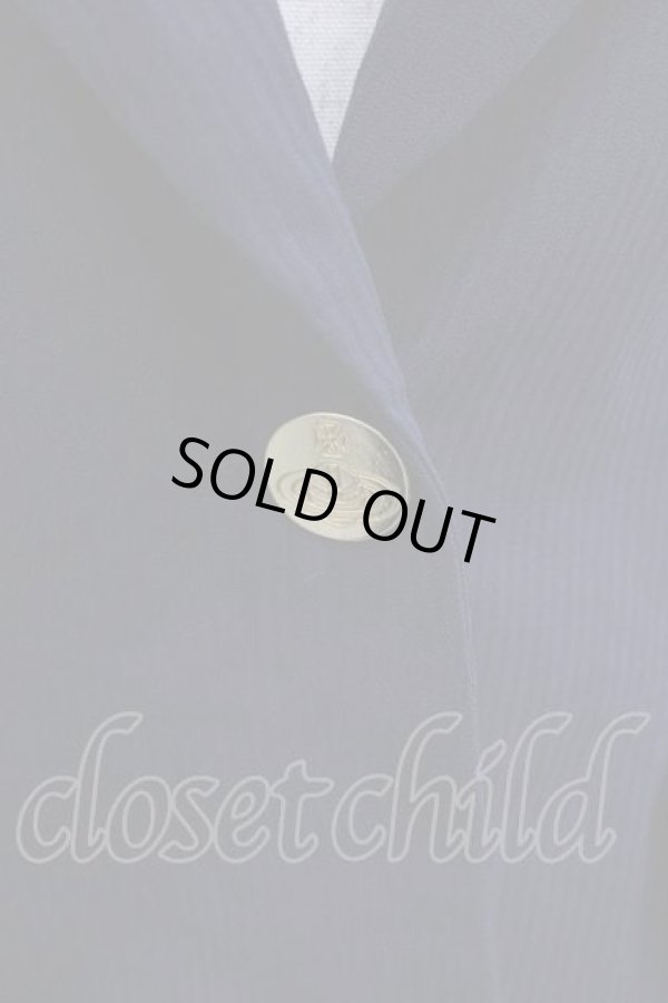 画像2: ヴィヴィアンウエストウッド 中古 / サイドポケットジャケット 42 紺  I-25-12-24-017-jc-HD-ZI (2)