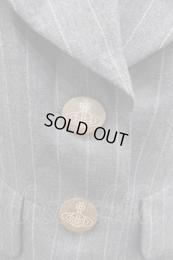 画像2: ヴィヴィアンウエストウッド 中古 / /ストライプラブジャケット 02 グレー  I-25-12-24-019-jc-HD-ZI (2)