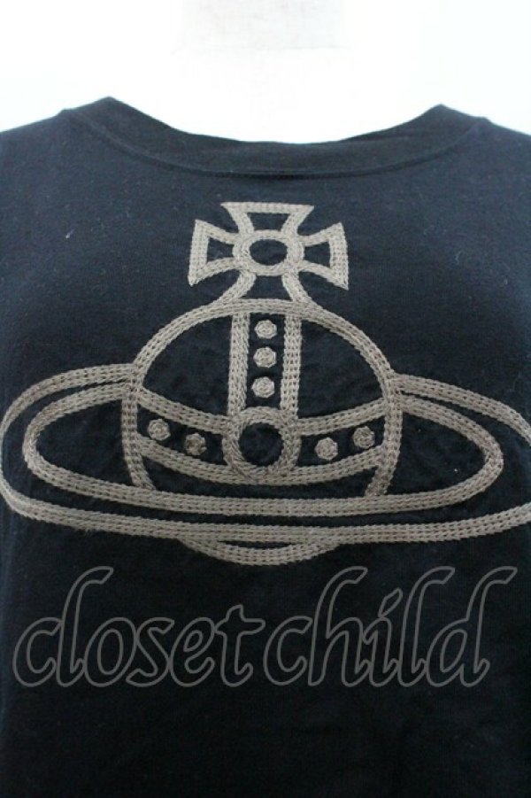 画像3: ヴィヴィアンウエストウッド 中古 / オーブ刺繍ロングカットソー L 黒  I-26-01-28-003-to-HD-ZI (3)