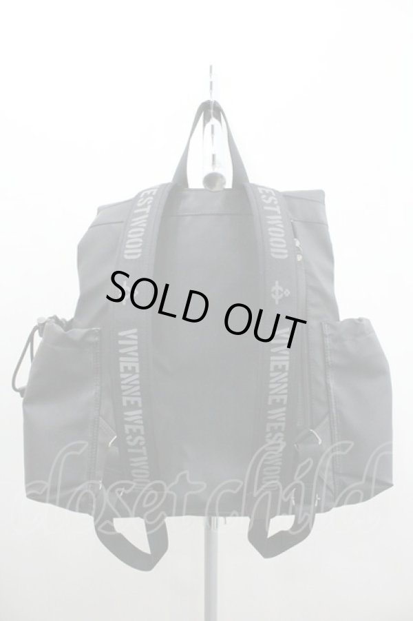 画像2: ヴィヴィアンウエストウッド 中古 / テープロゴリュック  黒  I-26-01-28-027-ba-HD-ZI (2)