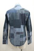 画像2: ヴィヴィアンウエストウッド MAN 中古 / パッチワーク柄長袖シャツ 46 青  I-26-01-28-004-bl-HD-ZI (2)