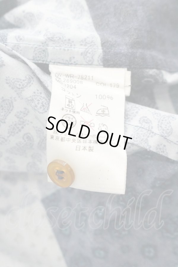 画像6: ヴィヴィアンウエストウッド MAN 中古 / パッチワーク柄長袖シャツ 46 青  I-26-01-28-004-bl-HD-ZI (6)