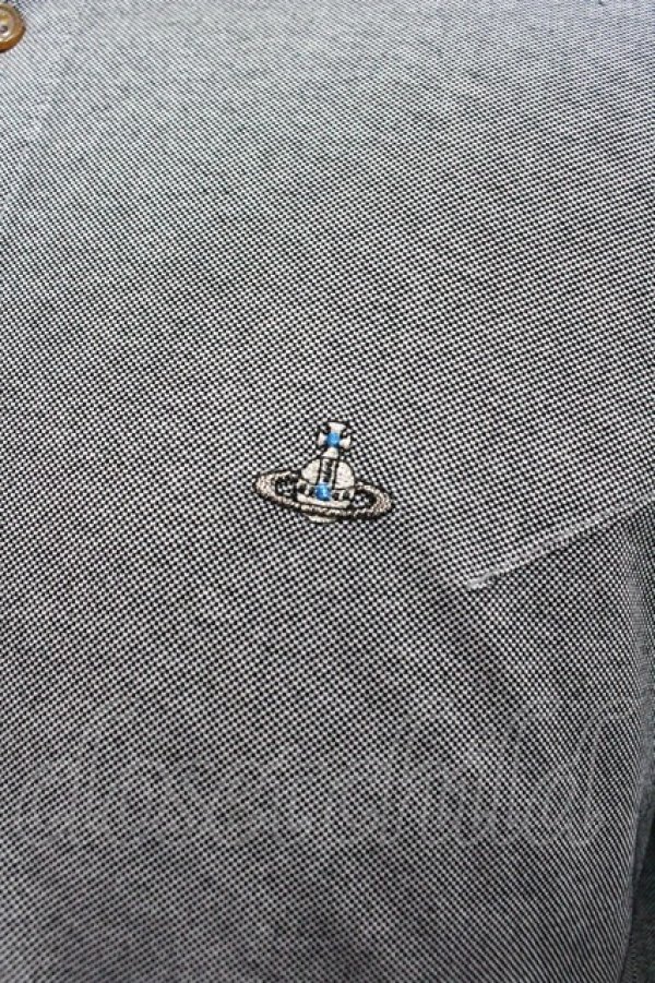 画像3: ヴィヴィアンウエストウッド MAN 中古 / オーブ刺繍長袖シャツ 46 グレー  I-26-01-28-005-bl-HD-ZI (3)