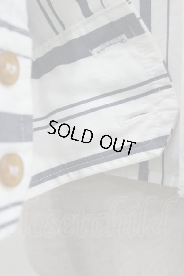 画像4: ヴィヴィアンウエストウッド MAN 中古 / ストライプ長袖シャツ 46 白Ｘ紺  I-26-01-28-006-bl-HD-ZI (4)