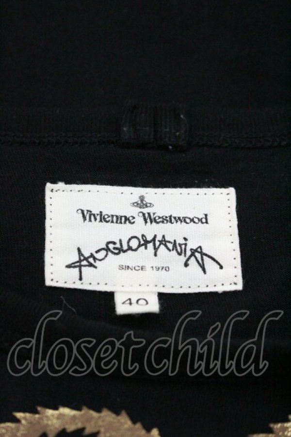 画像4: ANGLOMANIA 中古 / ロゴフレームptカットソー  黒Ｘゴールド  I-26-01-28-001-to-HD-ZI (4)