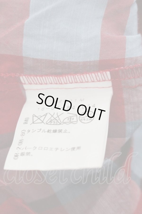 画像5: ヴィヴィアンウエストウッド 中古 / 半袖チェックフリルシャツ 3 アカ  I-26-01-28-008-bl-HD-ZI (5)