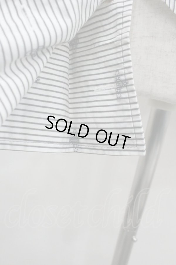 画像3: ヴィヴィアンウエストウッド 中古 / ストライプオーブシャツ 2 白Ｘグレー  I-26-01-28-009-bl-HD-ZI (3)