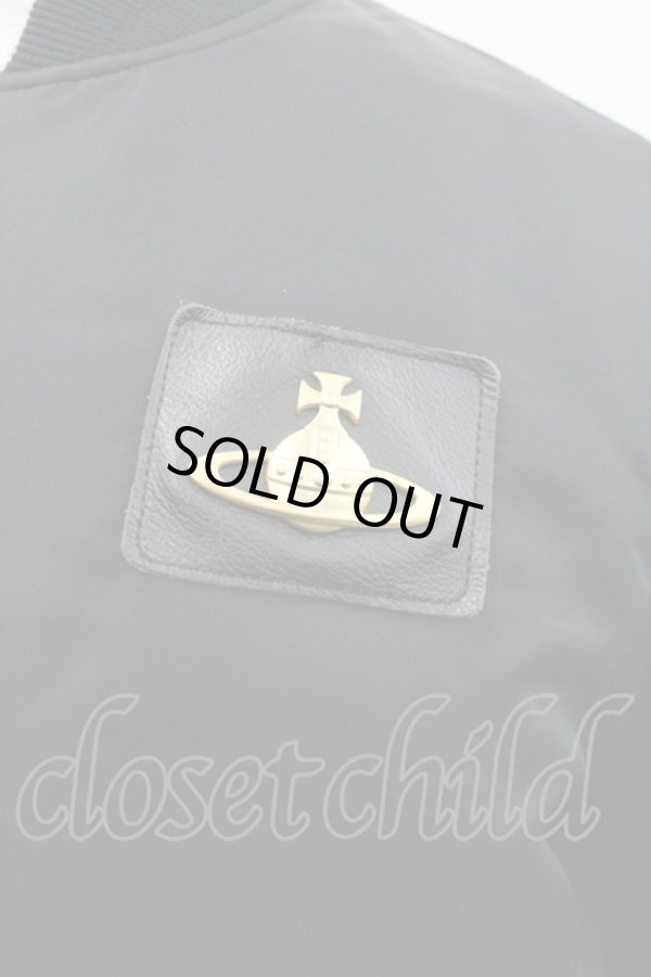 画像3: ヴィヴィアンウエストウッド MAN 中古 / MA-1 RIDERS JACKET 46 黒Ｘゴールド  I-26-01-28-011-jc-HD-ZI (3)