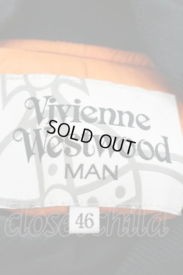 画像5: ヴィヴィアンウエストウッド MAN 中古 / MA-1 RIDERS JACKET 46 黒Ｘゴールド  I-26-01-28-011-jc-HD-ZI (5)