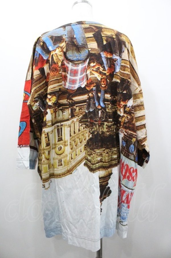 画像2: ANGLOMANIA 中古 / ピカデリーサーカスオーバーサイズTシャツ 38 ブラウンｘ白  I-26-01-28-019-ts-HD-ZI (2)