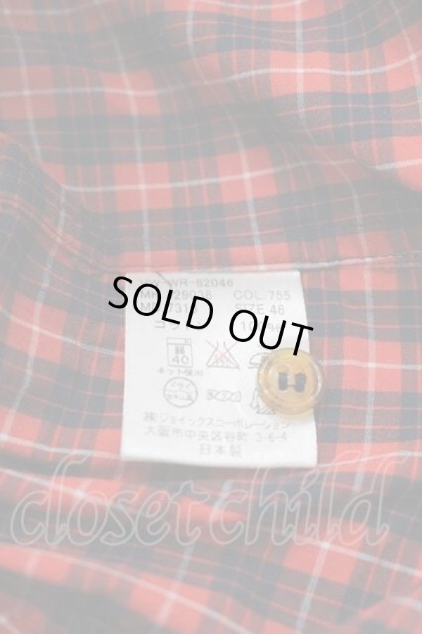 画像5: ヴィヴィアンウエストウッド MAN 中古 / オーブ刺繍チェック半袖シャツ 46 赤Ｘ紺チェック  I-26-02-25-002-bl-HD-ZI (5)