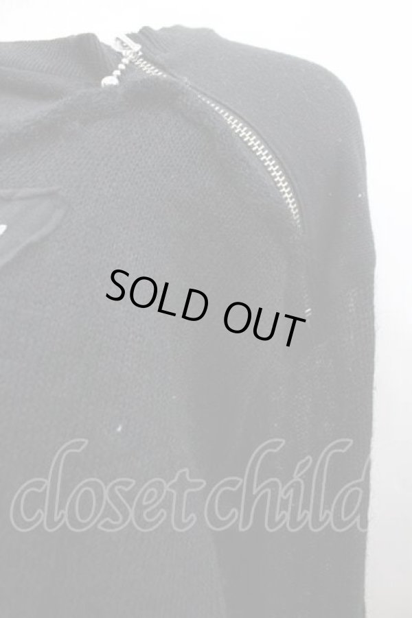 画像4: ANGLOMANIA 中古 / 短剣ZIP付キニット 40 黒Ｘ白  I-26-02-25-021-to-HD-ZI (4)