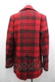 画像2: ヴィヴィアンウエストウッド 中古 / HARRIS TWEEDタグタータンチェックコート 46 赤Ｘ黒チェック  I-26-02-25-024-co-HD-ZI (2)