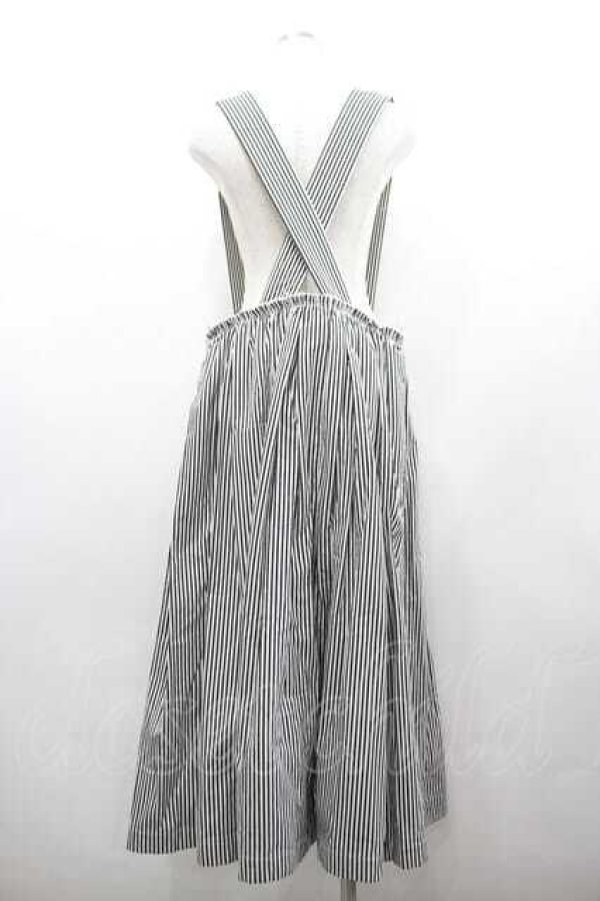 画像2: COMME des GARCONS 中古 / ストライプジャンパースカート  黒ｘ白  I-26-02-25-025-sk-HR-ZI (2)