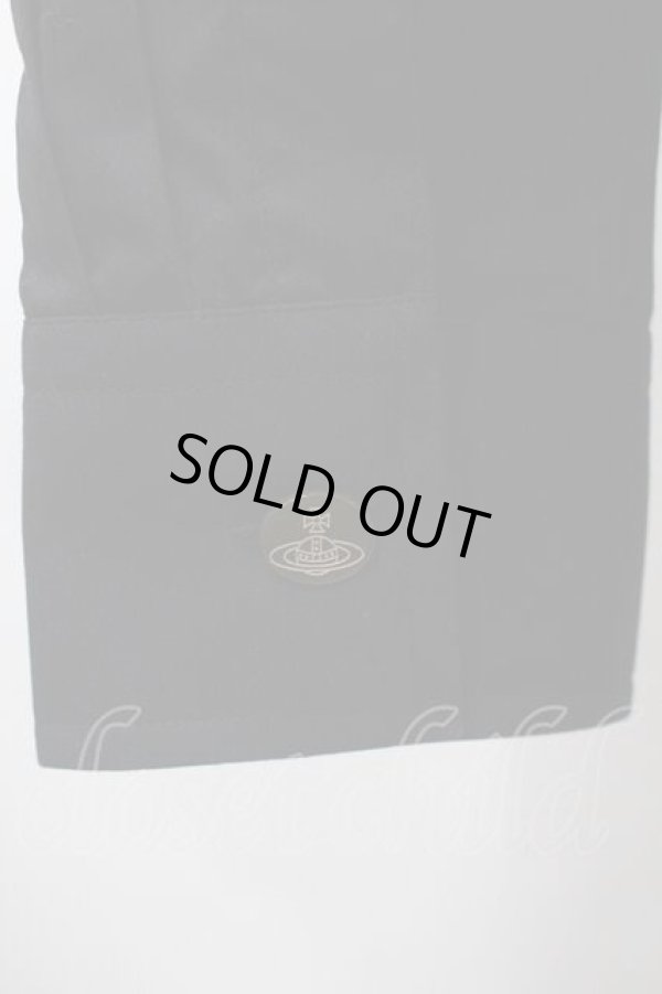 画像4: ヴィヴィアンウエストウッド MAN 中古 / 単色オーブ刺繍長袖シャツ 46 黒  I-26-02-25-003-bl-HD-ZI (4)