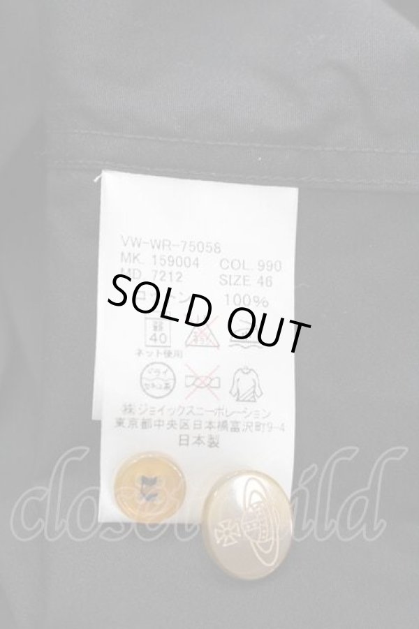 画像6: ヴィヴィアンウエストウッド MAN 中古 / 単色オーブ刺繍長袖シャツ 46 黒  I-26-02-25-003-bl-HD-ZI (6)