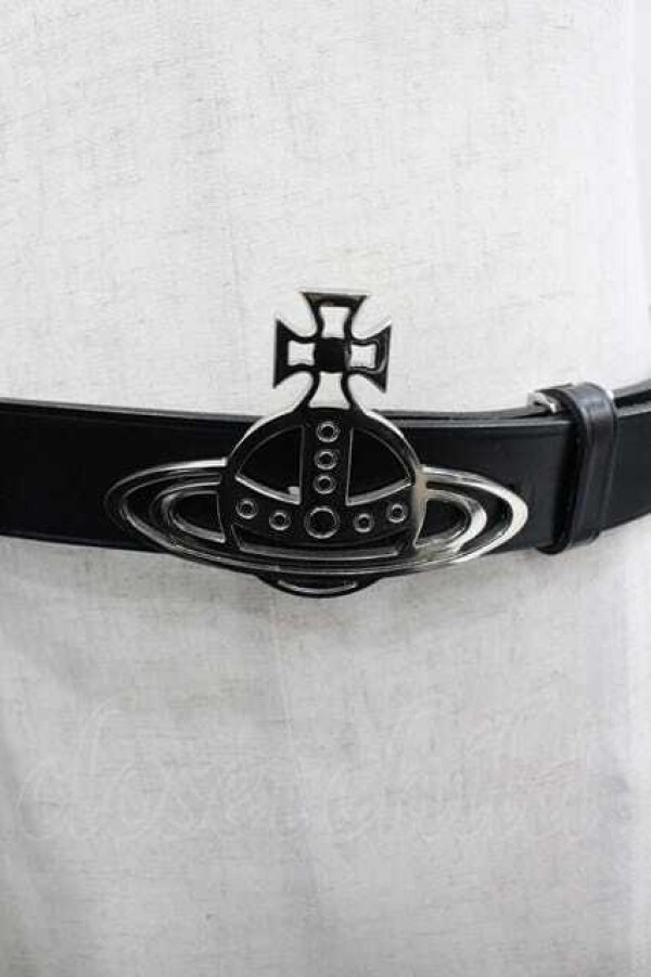 画像3: ヴィヴィアンウエストウッド 中古 / ORBシェイプバックルベルト  黒Ｘシルバー  I-26-02-25-034-gd-HD-ZI (3)