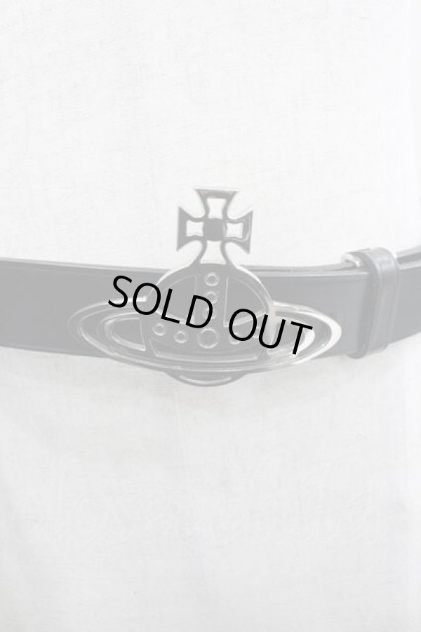 画像3: ヴィヴィアンウエストウッド 中古 / ORBシェイプバックルベルト  黒Ｘシルバー  I-26-02-25-034-gd-HD-ZI (3)