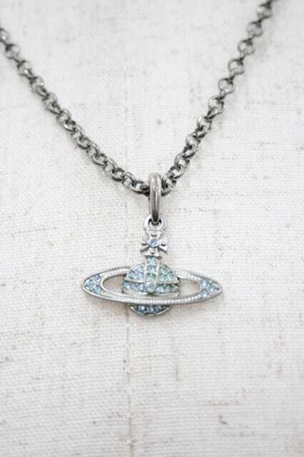 画像3: ヴィヴィアンウエストウッド 中古 / ミニバスレリーフネックレス  ブルーＸシルバー  I-26-02-25-036-ac-HD-ZI (3)