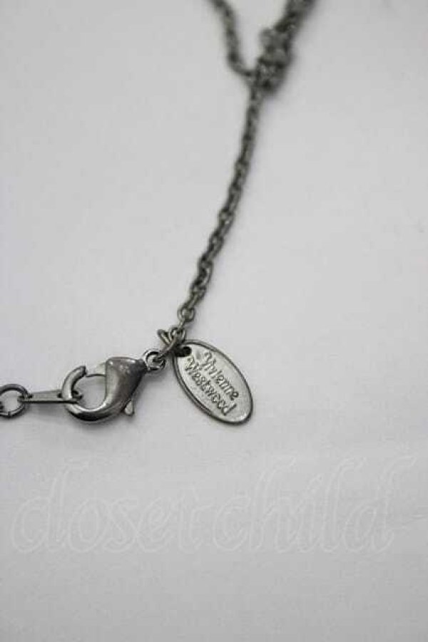 画像4: ヴィヴィアンウエストウッド 中古 / ディアマンテハートスタッドネックレス  赤Ｘシルバー  I-26-02-25-037-nl-HD-ZI (4)