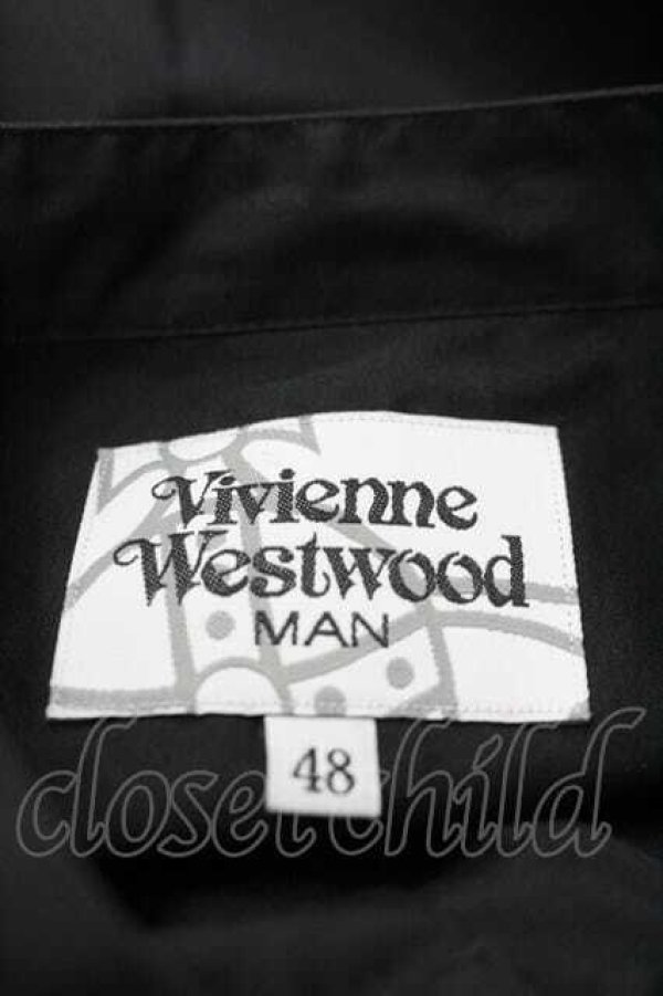 画像4: ヴィヴィアンウエストウッド MAN 中古 / ポプリン ヴェテランシャツ 48 黒  I-26-02-25-004-bl-HD-ZI (4)