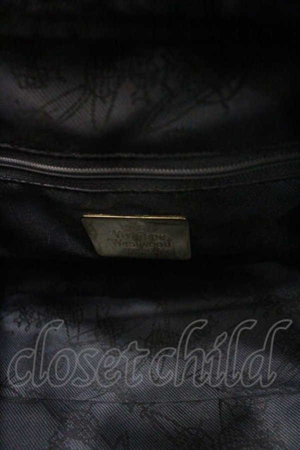 画像4: ヴィヴィアンウエストウッド 中古 / DERBYバッグ  黒Ｘ緑  I-26-02-25-039-ba-HD-ZI (4)