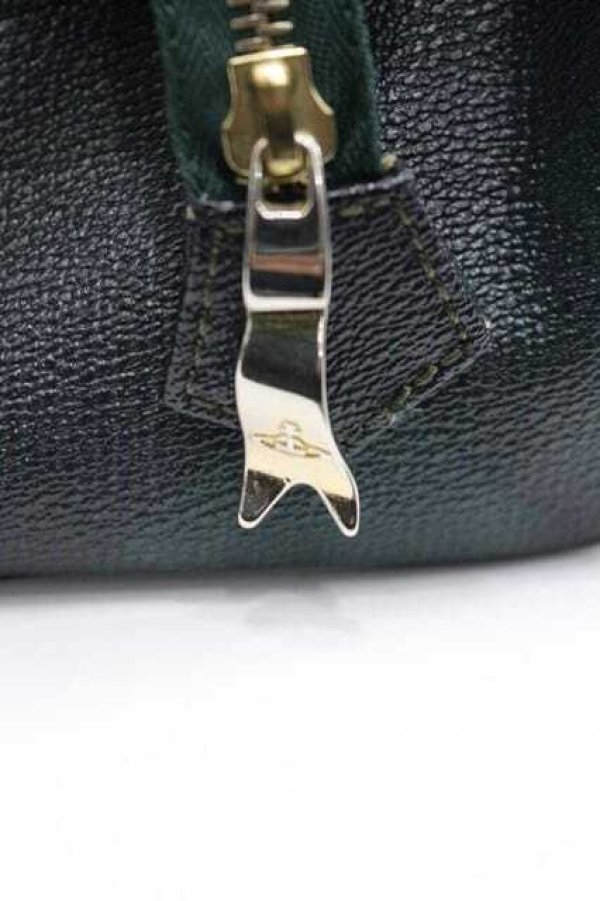 画像5: ヴィヴィアンウエストウッド 中古 / DERBYバッグ  黒Ｘ緑  I-26-02-25-039-ba-HD-ZI (5)