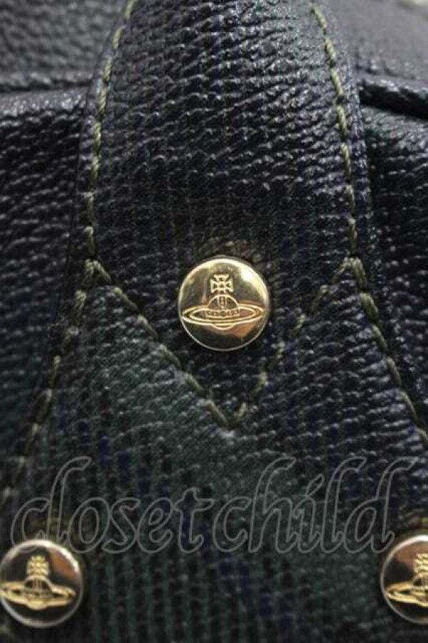 画像6: ヴィヴィアンウエストウッド 中古 / DERBYバッグ  黒Ｘ緑  I-26-02-25-039-ba-HD-ZI (6)