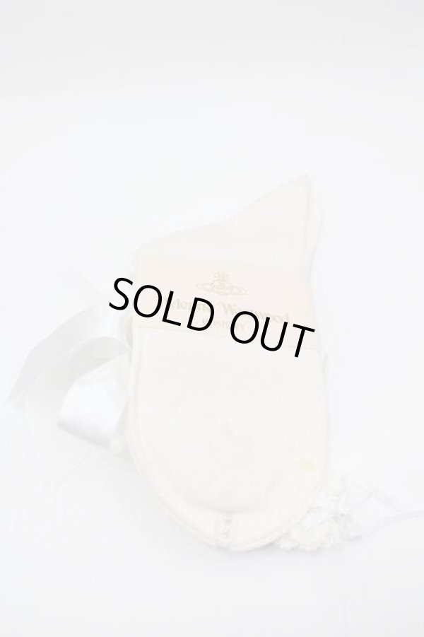 画像2: ヴィヴィアンウエストウッド 中古 / リボンニットレースソックス  アイボリー  I-26-02-25-046-gd-HD-ZI (2)