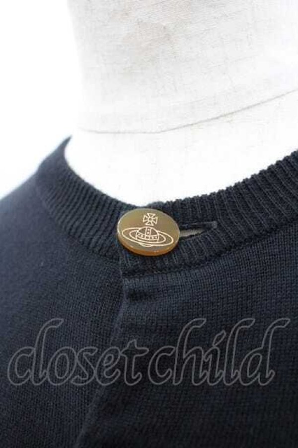 画像4: ヴィヴィアンウエストウッド MAN 中古 / オーブ刺繍ニットカーディガン 44 黒Ｘシルバー  I-26-02-25-005-to-HD-ZI (4)