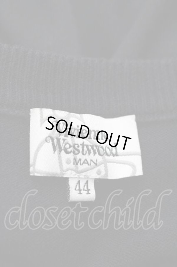 画像5: ヴィヴィアンウエストウッド MAN 中古 / オーブ刺繍ニットカーディガン 44 黒Ｘシルバー  I-26-02-25-005-to-HD-ZI (5)