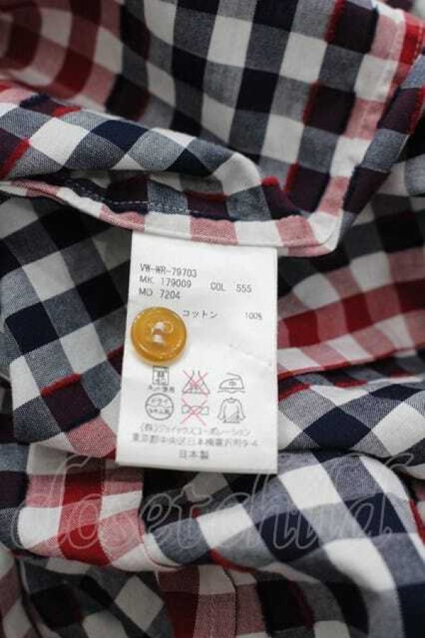 画像5: ヴィヴィアンウエストウッド MAN 中古 / オーブ刺繍チェック長袖シャツ 48 紺Ｘ赤チェック  I-26-02-25-001-bl-HD-ZI (5)