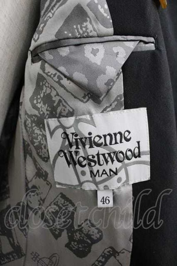 画像3: ヴィヴィアンウエストウッド MAN 中古 / ウールヒストリカルジャケット 46 黒  I-26-02-25-011-jc-HD-ZI (3)