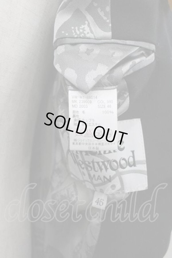 画像4: ヴィヴィアンウエストウッド MAN 中古 / ウールヒストリカルジャケット 46 黒  I-26-02-25-011-jc-HD-ZI (4)