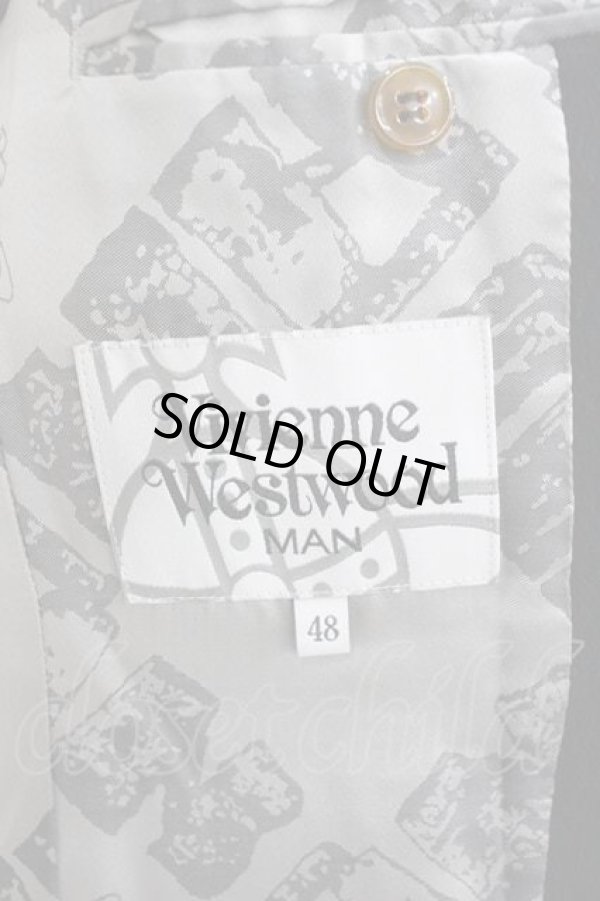 画像4: ヴィヴィアンウエストウッド MAN 中古 / MINT COLLAR WOOL COAT 48 黒  I-26-02-25-012-co-HD-ZI (4)