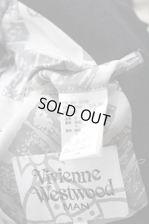 画像5: ヴィヴィアンウエストウッド MAN 中古 / MINT COLLAR WOOL COAT 48 黒  I-26-02-25-012-co-HD-ZI (5)