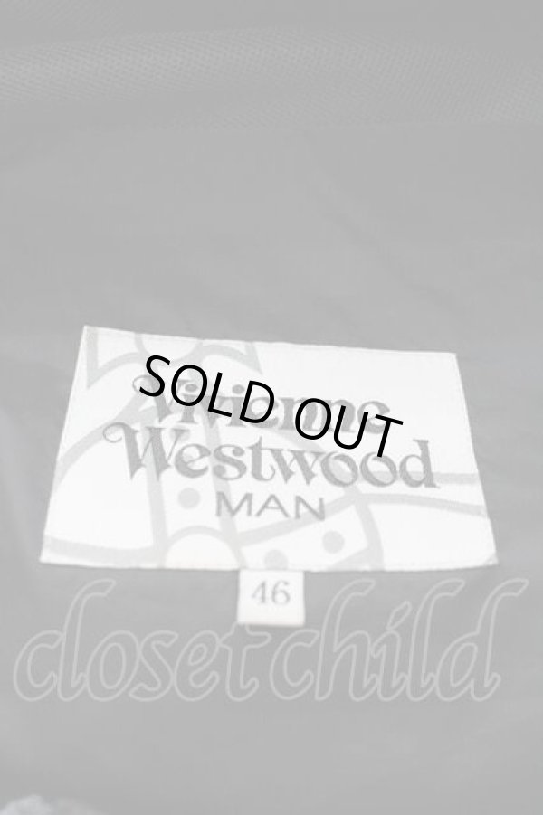 画像4: ヴィヴィアンウエストウッド MAN 中古 / 袖ワッペンスカジャン 46 黒  I-26-02-25-013-jc-HD-ZI (4)