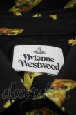 画像4: ヴィヴィアンウエストウッド 中古 / タイムマシンオーブ総柄半袖シャツ  黒Ｘゴールド  I-26-02-25-016-bl-HD-ZI (4)