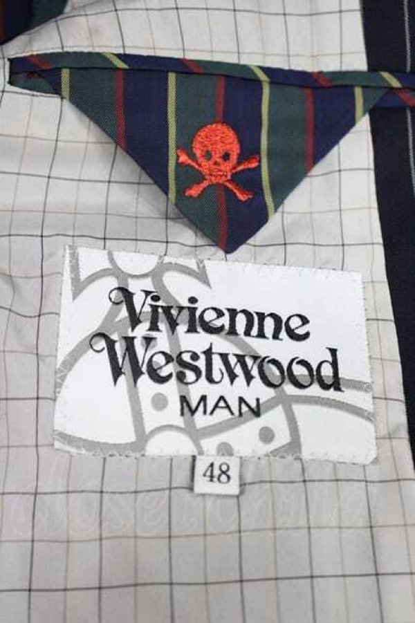 画像6: ヴィヴィアンウエストウッド MAN 中古 / SET チェンジポケットストライプセットアップ 48 黒ｘ白  I-26-02-28-016-jc-HD-ZI (6)