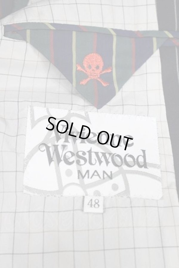 画像6: ヴィヴィアンウエストウッド MAN 中古 / SET チェンジポケットストライプセットアップ 48 黒ｘ白  I-26-02-28-016-jc-HD-ZI (6)