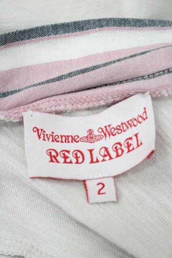 画像5: ヴィヴィアンウエストウッド 中古 / ストライプ切リ替エ半袖カットソー 2 アイボリーＸピンク  I-26-02-28-022-to-HD-ZI (5)