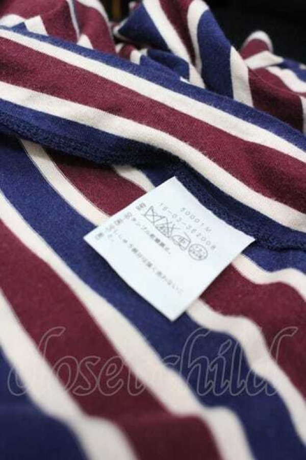 画像4: ヴィヴィアンウエストウッド 中古 / /ストライプ変形カットソー 2 ボルドーＸ白Ｘ青  I-26-02-28-025-to-HD-ZI (4)